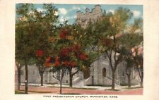 Postcard KS Manhattan First Presbyterian Church Posted 1924 Vintage PC H7552 picture