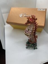 5”  Large Seahorse Jewelry Trinket Box Cristiani Collezone Open Box picture