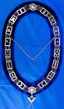 Masonic Blue Mason Lodge SILVER Collar Chain + Secretary Jewel PACKAGE picture