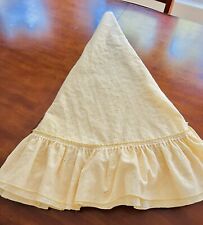 Vintage Round Eyelet Lace Tablecloth With Ruffle Soft Yellow Tiny flower Design picture
