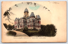 Original Old Vintage Antique Postcard Boulder County Court House Boulder, CO picture