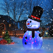 8ft Christmas Inflatable Decorations Rotating Snowman w/Colored LED picture