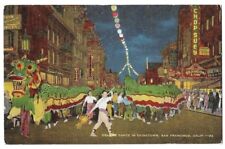 San Francisco California Chinatown c1940's Parade, Night, Chinese Dragon Dance picture