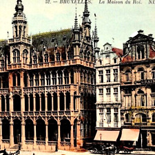 Kings House Museum Belgium 1911 RPPC Tinted Postcard Maison du Roi Architecture picture