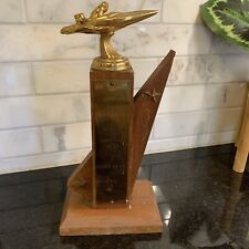 MCM Speed Boat Trophy  Man OutboardBoat 1950s Rare Topper Brass Large Heavy picture