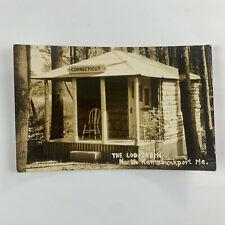 Postcard RPPC Maine Kennebunkport ME Log Cabin Connecticut House AZO 1930s picture