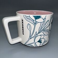STARBUCKS 2019 SPRING FLORAL OUTLINES COFFEE CUP TEA MUG 14 OZ PINK INTERIOR picture