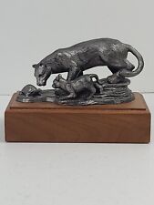 Cougar Panther Bobcat Turtle Michael R Ricker Pewter Statue Steve and Kevin #85? picture