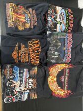 Lot Of 6 Harley Davidson Men’s Black T Shirts Size 2XL Graphics Fast Shipping picture