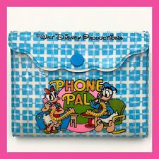 ❤️Vintage Walt Disney Donald Duck & Daisy Duck Blue Phone Pal Vinyl Wallet❤️ picture