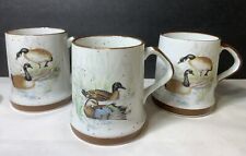 Vintage Otagiri Japan Mallard Duck Mug Speckled Stoneware Set of 3 picture