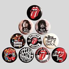 THE ROLLING STONES Buttons Pinbacks Lot-Of-10 Mick Jagger Keith Richards - New picture