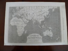 1865 Engraving-Telegraph Map of Eastern World-Illustrated London News-withTEXTIt picture