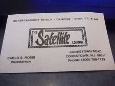 Vintage 1970's-1980's Business Card  SATELLITE LOUNGE  COOKSTOWN, NJ   ROCK CLUB picture