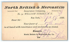 1880 North British & Mercantile Insurance Co. New York City NY Postal Card picture