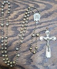 Antique Vintage WW2 Military Pull Chain Rosary Religious Crucifix Catholic Lot F picture