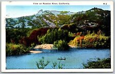Vtg California CA View On Russian River 1930s View Linen Postcard picture