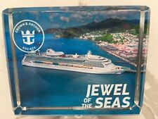Royal Caribbean Jewel of the Seas Crystal Block Paperweight Cruise Crown Anchor picture