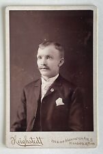 Antique Victorian Cabinet Card Photo Handsome Man Mustache Minneapolis, Minn picture