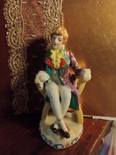 Figurine chair man seated sitting porcelain vintage antique victorian gent picture