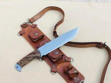 Custom Handmade J2 Steel Hunting Bowie Knife Sharp Edge Tempered Blade W/Sheath picture