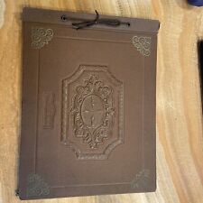 Vintage 30's Brown 15x11 Embossed Photo Album, Unused 70 Empty Pages. picture