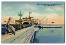 1948 Recreation Pier Pelican Bird Classic Cars St Petersburg Florida FL Postcard picture