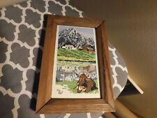 Buffalo Hand Sewn Cross Stitch Picture TLC Frame picture