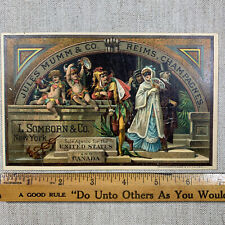 1880’s Jules Mumm & Co, Rheims French Champagne New Years Victorian Trade Card picture
