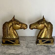 VA METALCRAFTERS 1954 Vintage Brass Horse Bookends 