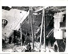 LD351 1945 Orig Photo BEER HALL DESTROYED AFTER WWII GERMAN ARMY LEADER LEAVES picture