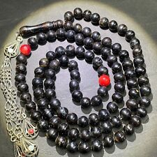 Antique coral yusr yemeni 99 beads necklace Black  Prayer beads Yusr يسر مكاوي picture