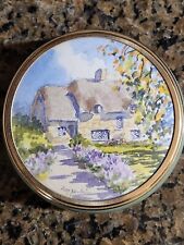 Painted Cottage Scene Ceramic Miniature Trinket Box Ray Jenkins Chelmsford UK picture