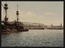 With war ships Algiers Algeria c1900 OLD PHOTO picture
