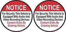 3in x 3in Vehicle Equipped with Audio and Video Recording Devices Vinyl Stickers picture