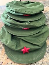 Vintage 1987 Authentic Chairman Mao Chinese Military Cap Hat Green w/Red Star picture