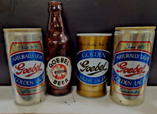 Vintage EMPTY Goebel Beer 7oz Bantam Bottle & 3 cans Detroit Michigan picture