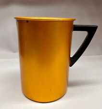 Vintage '50's Era Perma Hues Aluminum Pitcher In Gold Color W/ Black Handle picture