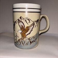 VINTAGE OTAGIRI Beige Mug Soaring Flying Bald EAGLE Japan Coffee Wildlife Mount picture