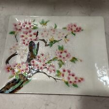 Pink Cherry Blossoms Japanese Enamel Plate Tray Vintage Beautiful picture