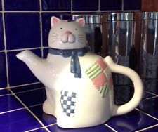 Vintage Susan Winger Cat Patches Tea Pot- 8” Tall picture