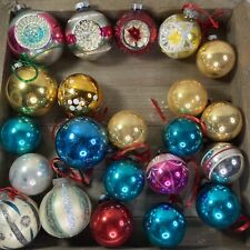 Vintage Lot of 22 Mixed Variety Glass Christmas Ornaments SHINY BRITE German USA picture