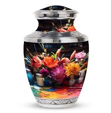 Floral Palette Explosion Large Urns For Cremation Ashes 200 cubic inch picture
