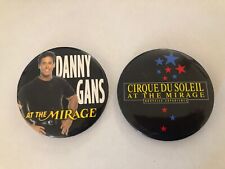 Vintage Mirage Casino Las Vegas Pinback Buttons Danny Gans & Cirque Du Soleil picture
