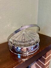 Glass Trinket Dish with Silver Holder picture