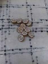 Lot of 10 Gucci  white buttons  GOLD tone  BUTTONS 13m tiny  picture