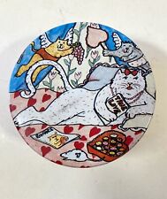 Vintage 80s Cat Tin Kitty Hearts True Love Catty by Nancy Carlson picture