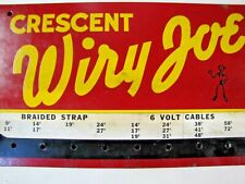 1940-50s CRESCENT WIRY JOE BATTERY CABLE Sign Metal Gas Station Parts Store Shop picture
