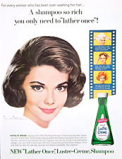 Vintage Natalie Wood shampoo ad original 1963 Lustre Creme advertisement picture