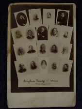 1893 Mormon BRIGHAM YOUNG & WIVES Johnson Co CABINET CARD Salt Lake City UT~ LDS picture